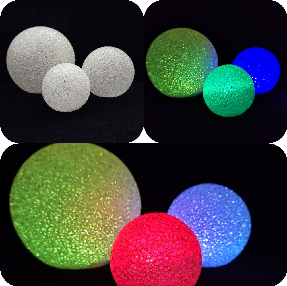 nib COLOR CHANGE 3pc Orb -lights In/Out (batt. op) MSRP $61+  waterproof